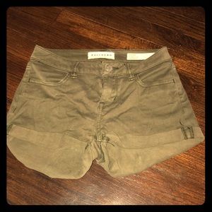 Army green stretch shorts